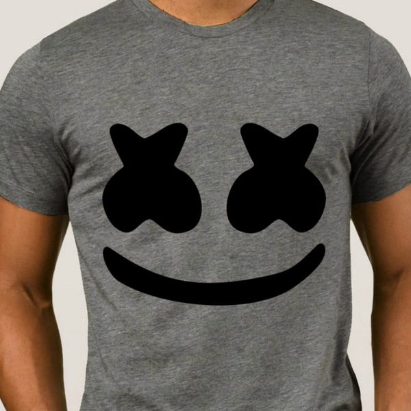 

la maxpa character классические мужчины тенниска marshmello лицо мужские футболки весна осень outfit майка 100% хлопок сумасшедшие, White;black