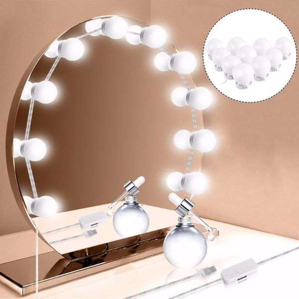 

10pcs/set makeup mirror vanity led light bulbs lamp kit lighted make up mirrors cosmetic lights dropshipping
