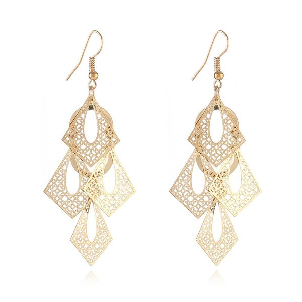 

fashion dangle gold &silver earring jewelry , brass material earring