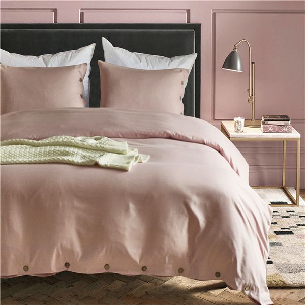 2020 Pink 105g Beddingset With Buttons Twin Queen King Size