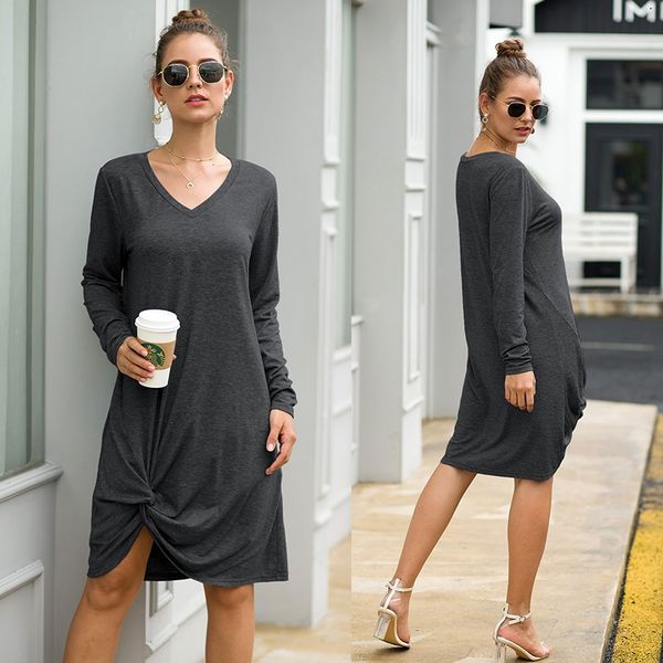 

дизайнерские женские платья осень и зима новые роскошные платья для женщин с асимметричным повседневным брендом с длинными рукавами платье в, Black;gray