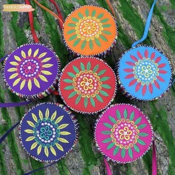

fashion embroidered women small circular bagcolorful floral embroidery lady shoulder amp;crossbody bags canvas vintage cute carrier