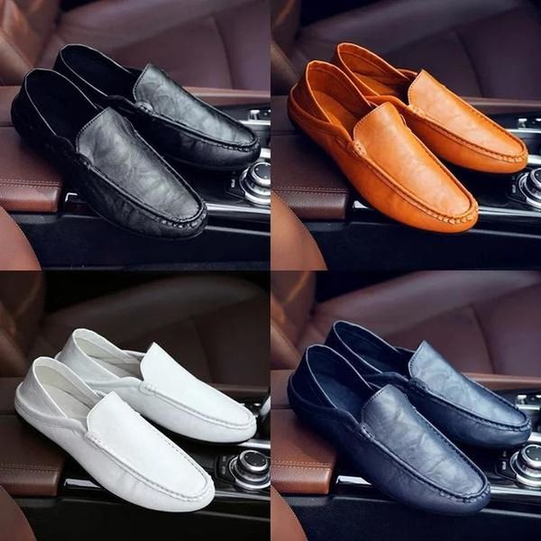 

men's shoes slip-on doug foot trend of shoe korean driving men dress wear, Black