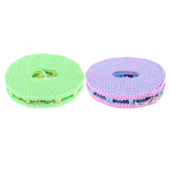 

2x washing clothesline outdoor travel camping clothes line rope green pueple