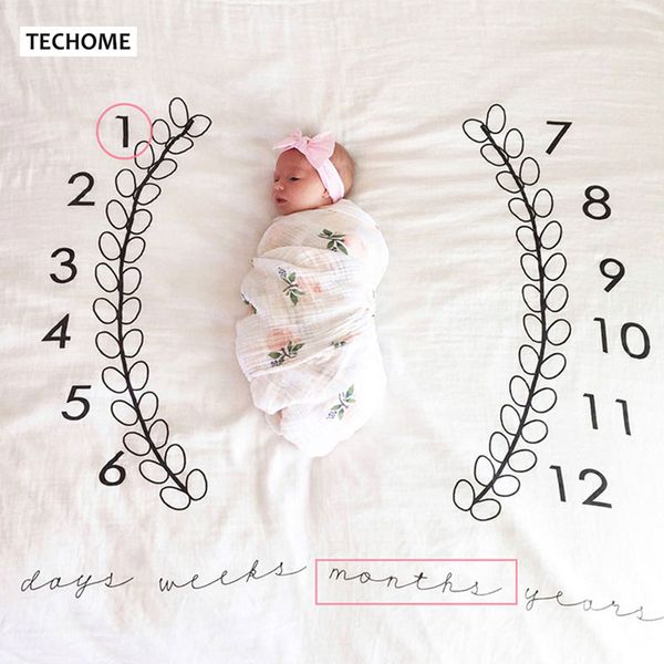 

novelty baby birthday full moon blanket cotton baby swaddle newborn infant cotton wrap gauze pgraphy props receiving blanket