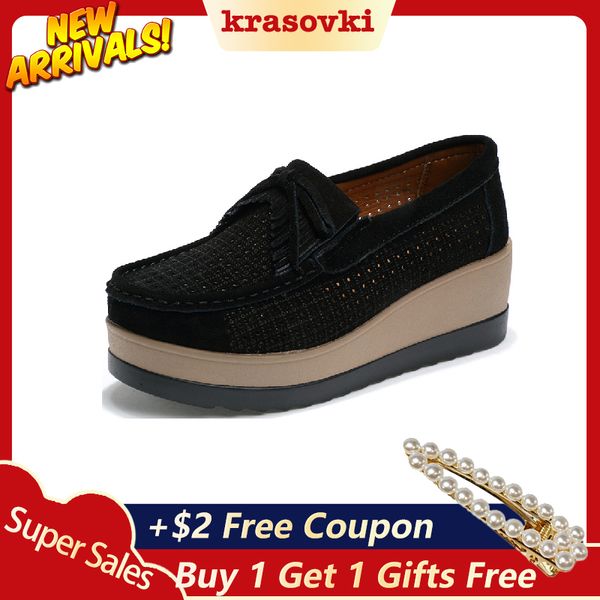 

krasovki fitness shoes women spring summer muffin bottom dropshipping casual hollow thick bottom slip increase single shoes, Black