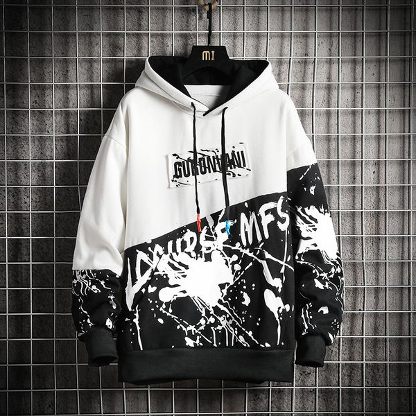 

wholesale thicken large size mens hoodie streetwear plus velvet warm jacket luxury designer letter print hoodies m5xl size, Black