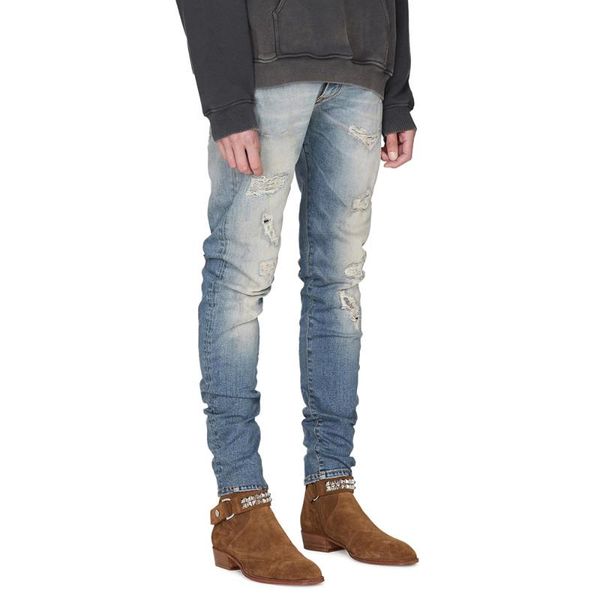 

men jeans hip hop ripped jeans for men h2031, Blue