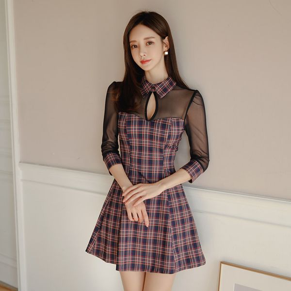 

2020 new arrival o collar slim women dress, Black;gray