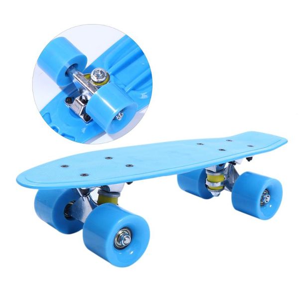 

1pc 42cm skateboard four-wheel scooter outdoor skateboard toy for children kids (sky-blue