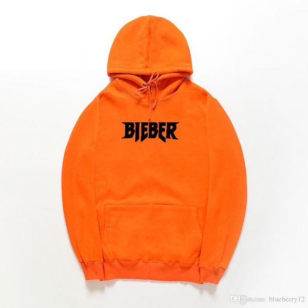 

new 12 colors mens sweatshirt autumn solid long sleeve hoodie bieber letter printed pullover hoodies ribbed cuff sweatshirt, Black