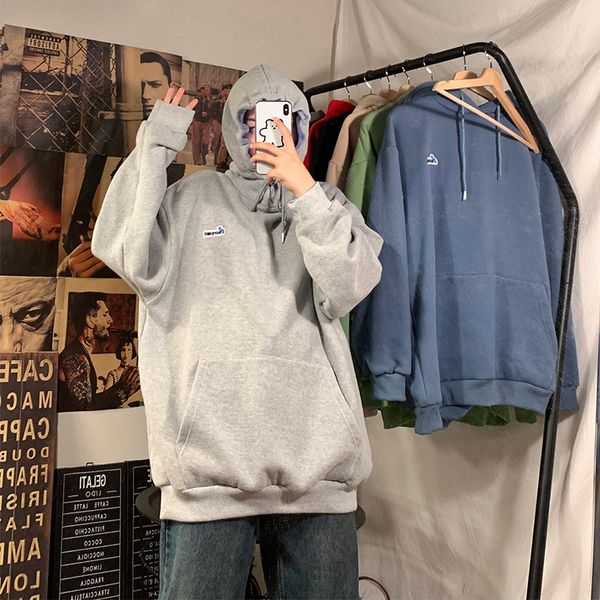 

мужчины женщины печати сыпучие толстовки 2020 весна корейский фуфайки harajuku коллаж красочные моды толстовки одежда, Black