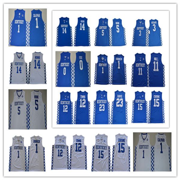 

14 Tyler Herro Kentucky Wildcats College Jersey Basketball Booker Wall Towns Cousins Davis Devin John Karl-Anthony DeMarcus Anthony Fox Monk