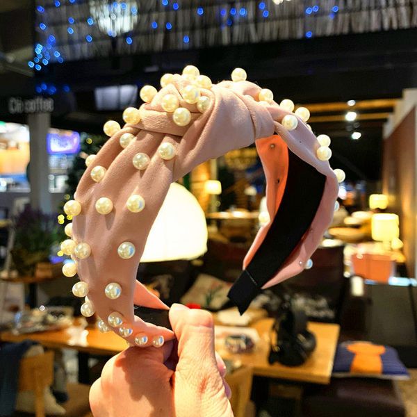 

girls full pearl hair sticks bows korean style headband candy color women charming hairband bowknot hair band boutique hair accessories ins, Slivery;white