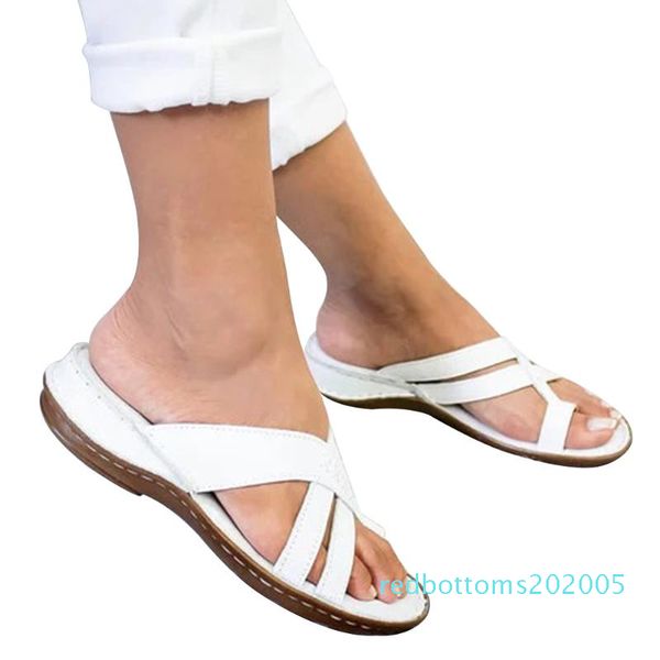 

summer beach soft ladies shoes orthopedic foot correction travel flat heel pu leather indoor outdoor women sandals non slip r05, Black