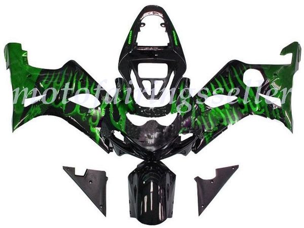 

new abs plastic fairings kit fit for suzuki gsxr1000 2000 2001 2002 gsxr1000 00 01 02 injection mold black green flame