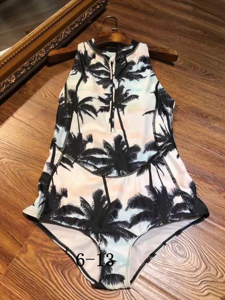 

2020 women white with black leaf one-piece swimsuit fashion swimsuit size s-xl available, Silver