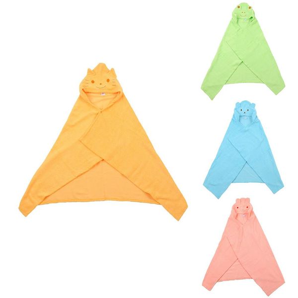 

baby cartoon hooded gauze bathrobe cloak bath towel, Blue;red