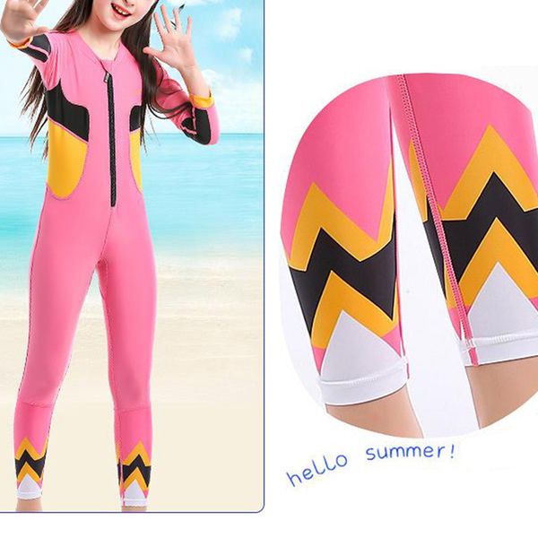 

newly kids swimsuit long sleeve uv sun protection full body wetsuit diving pool s66, White;black