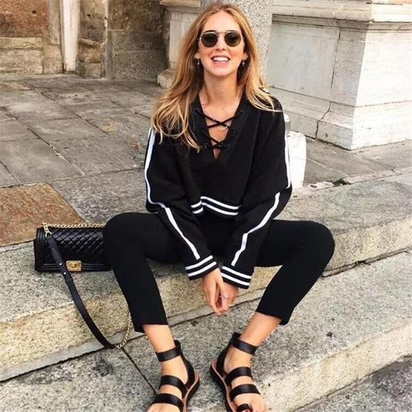 

2018 толстовки с капюшоном для женщин толстовки с капюшоном и короткими пуловерами толстовка high street casual loose spring женская одежда, Black