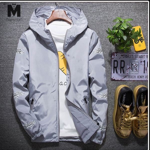 

size 6xl 5xl 7xl 2018 spring autumn young men windbreaker hooded jacket slim thin clothing waterproof plus size, Black;brown