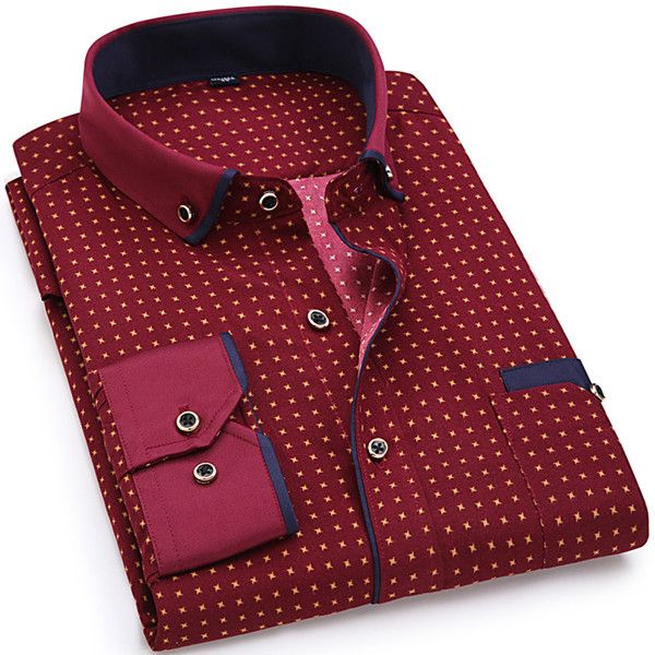 

men fashion casual long sleeved printed shirt slim fit male social business dress shirt brand men clothing soft comfortable, White;black