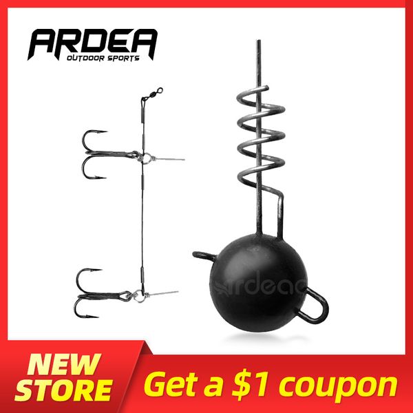 

ardea fishing lure flexhead soft bait jig lure screw fixed lead head round sinkers for soft worm shad swimbait ice winter bait
