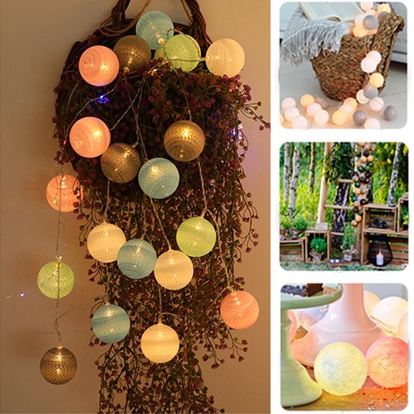 

20leds ватного тампон шнур сид свет улица батарея garland гирлянда guirlande decoation привела рождество свадьбы для вечеринок