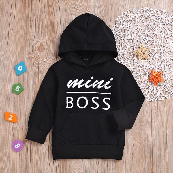 

new fashion baby boys sweatshirts cotton brief kids hoodies letters print children clothes long sleeve sweatshirts baby clothes, Black