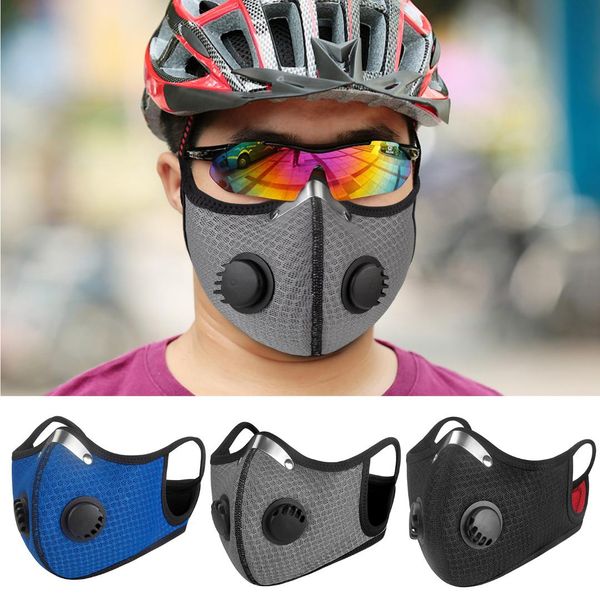 

cycling dustproof mask bike pollen allergy woodworking mouth mask cycling half face respirator detachable filter, Black