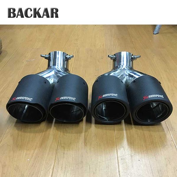 

backar универсальная автомобильная styling akrapovic твин изогнутый выхлопной трубы сзади tail горло выхлопная mufffler для kia аксессуары