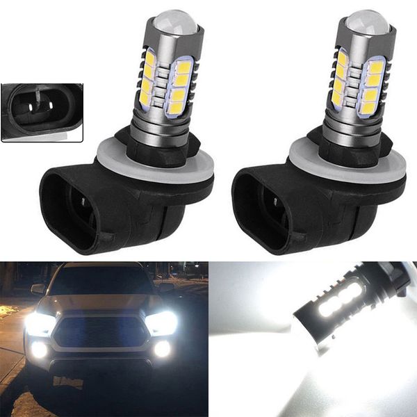 

2x 6000k hid white 881 high power 18smd 2835 3030 led fog driving drl light