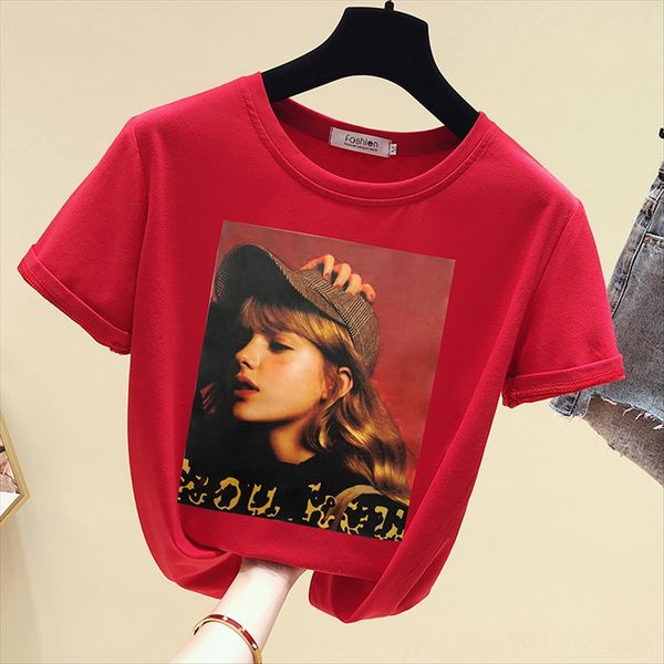 

2020 summer clothes short sleeve han fan student loose cotton female clothing t- clothing t-shirt base shirt, White