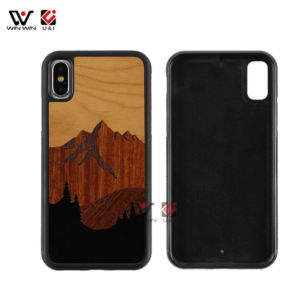 Custodie per telefoni in legno TPU per Apple iPhone 6 7 8 Plus 11 12 Pro X XR XS Max Fashion Luxury Logo personalizzato Cover posteriore antiurto all'ingrosso