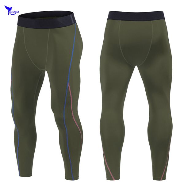 

men quick dry stretch sports running tights compression pants gym fitness sportswear trousers training leggings skinny leggins, Black;blue