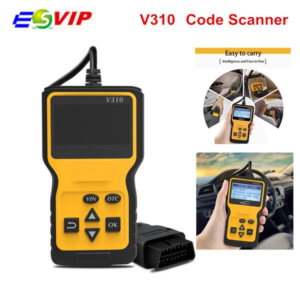 

v310 car code reader auto can obd2 scanner v1.1 16pin male engine coolant temp car speed probe obdii diagnostic tool