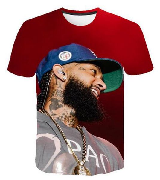 

rapper nipsey hussle 3d printed nh women/men's casual short sleeves t-shirts, White;black