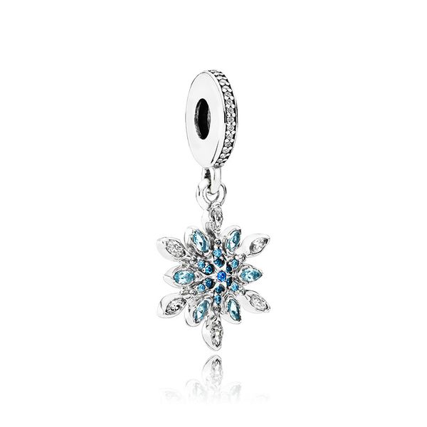 

925 sterling silver crystal snow pendant charms retail box european bead charms bracelet necklace jewelry making charm, Bronze;silver