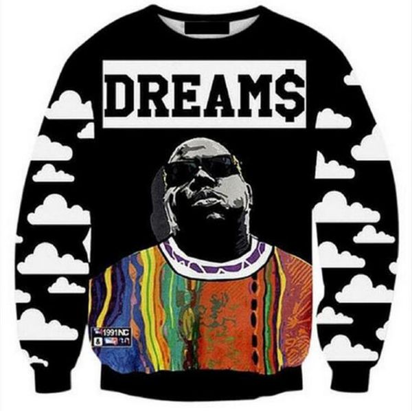 

men women crewneck 3d sweatshirt harajuku style graphic tu hoodies character tupac hip hop clothing, Black
