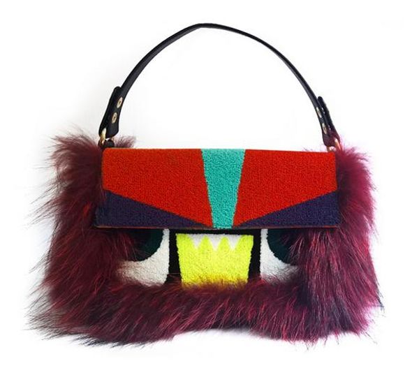 

the latest est brand ladies handbags shoulder slung monsters hair bag fashion trend casual bag mobile phone change mini bag in