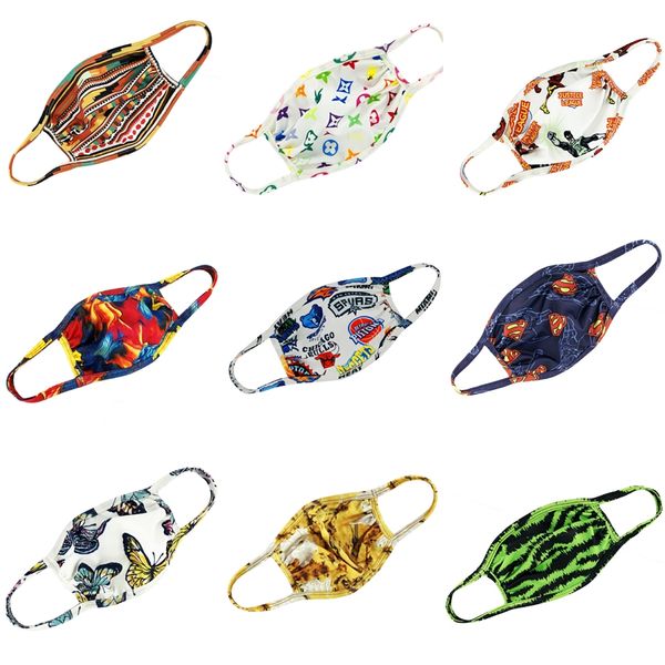 

designer printed face mask ice silk fashion face mask dust-proof mask children celebrity sunscreen thin breathable cleaning masks #430, Black