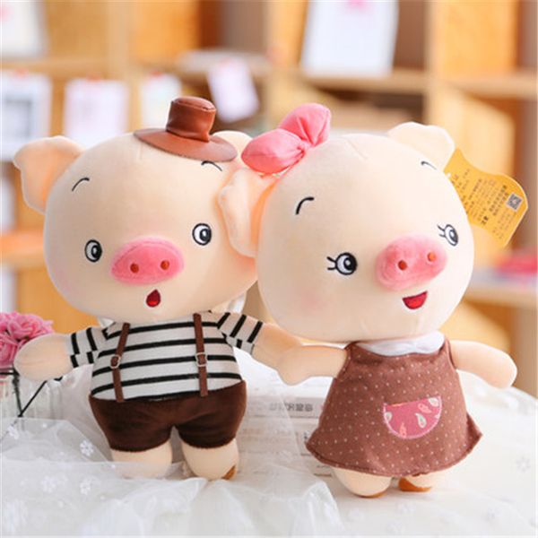 

20180514 couple cute pig doll plush toy little doll 28cm ragdoll children birthday presents valentine's day gift