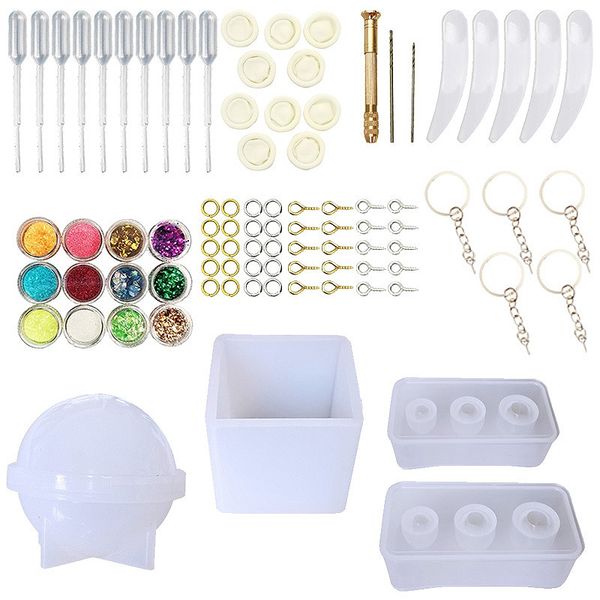 

diy jewelry casting molds tools kit egg ball round square silicone jewelry molds