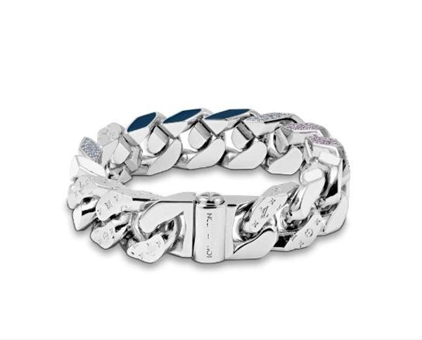 

chain links patches bracelet crystal mp2449, Black