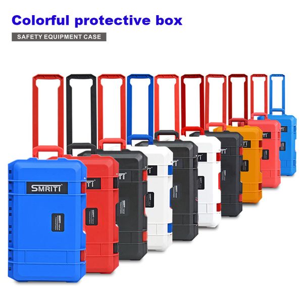 

professional color protective box waterproof toolbox equipment box plastic toolbox pull rod aviation customized draw bar