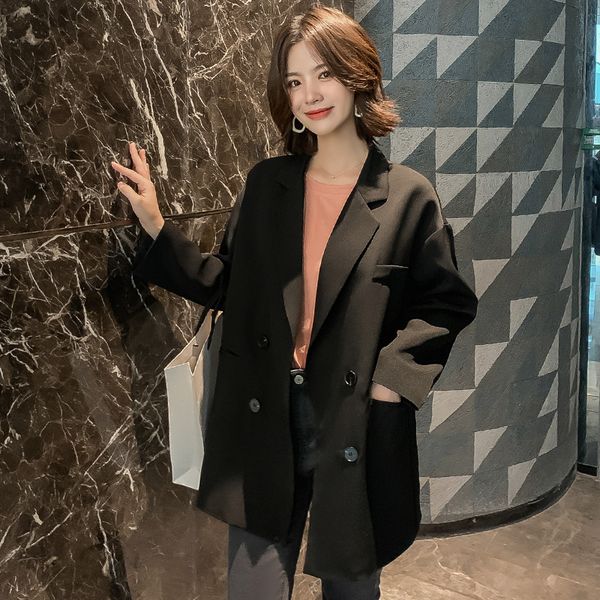 

spring new korean version of womens sweet suit fashion loose solid color casual-style small suit jacket womens, White;black