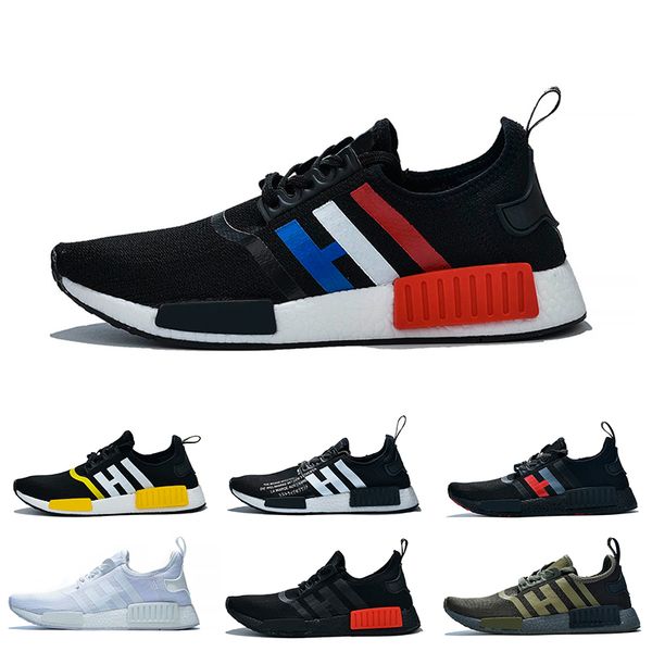 

wholesale r1 mens women running shoes triple s black olive green yellow white classic colors elastic fabric trainers sports sneakers 36-47