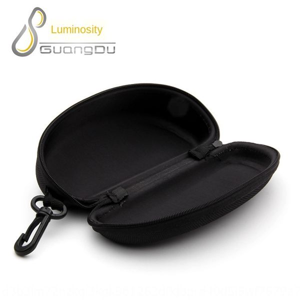 

oversized black sun zipper solid adhesive hook box portable case sun glasses case sunglasses box, Blue