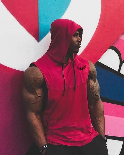 

мужской спортивный жилет лето новый 2020 печатный балахон без рукавов открытый фитнес костюм повседневная дизайнерская одежда 4 цвета, White;black