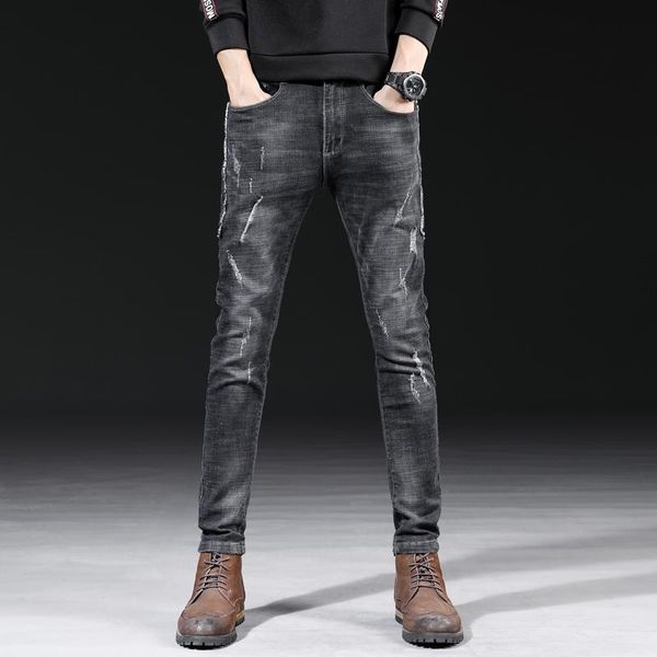 

trendy slim men's jeans, Blue